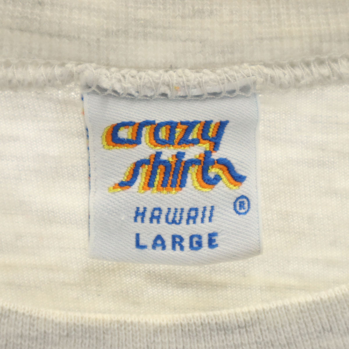 Crazy Shirt クレイジーシャツ 90s USA製 オールド ネコ プリント 半袖 Tシャツ L ライトグレー メンズ