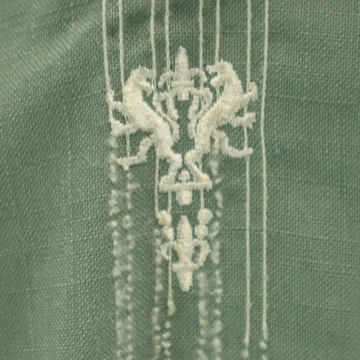 Davinci ダヴィンチ 60s USA製 ヴィンテージ 半袖 オープンカラーシャツ L モスグリーン系 レーヨン混 メンズ