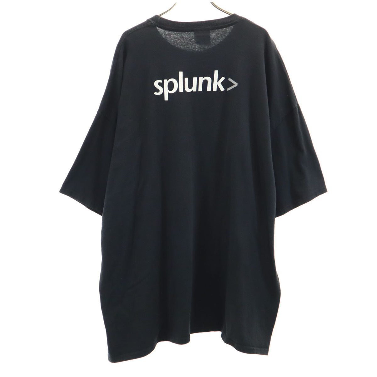 Hanes ヘインズ 90s オールド バックロゴ Splunk 半袖 Tシャツ 3XL ブラック 企業モノ ビッグサイズ メンズ