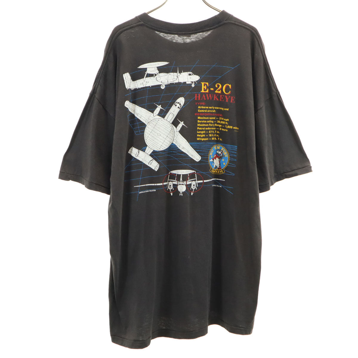 SIGNAL シグナル 80s USA製 オールド E-2C 航空機 半袖 Tシャツ XXL ブラック シングルステッチ ビッグサイズ メンズ