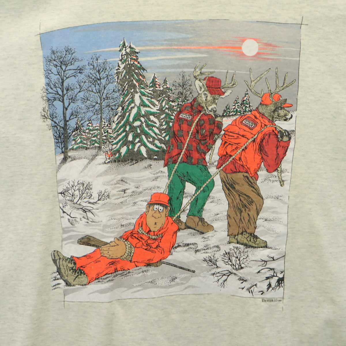 FRUIT OF THE LOOM BEST フルーツオブザルーム ベスト 90s USA製 オールド トナカイ 半袖 Tシャツ XL グレー シングルステッチ アニマル メンズ