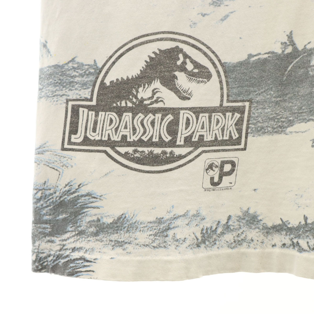 Hanes ヘインズ 90s オールド USA製 ジュラシックパーク3 ムービーT 映画 ジェラシックパーク 半袖 Tシャツ XL グレー シングルステッチ メンズ