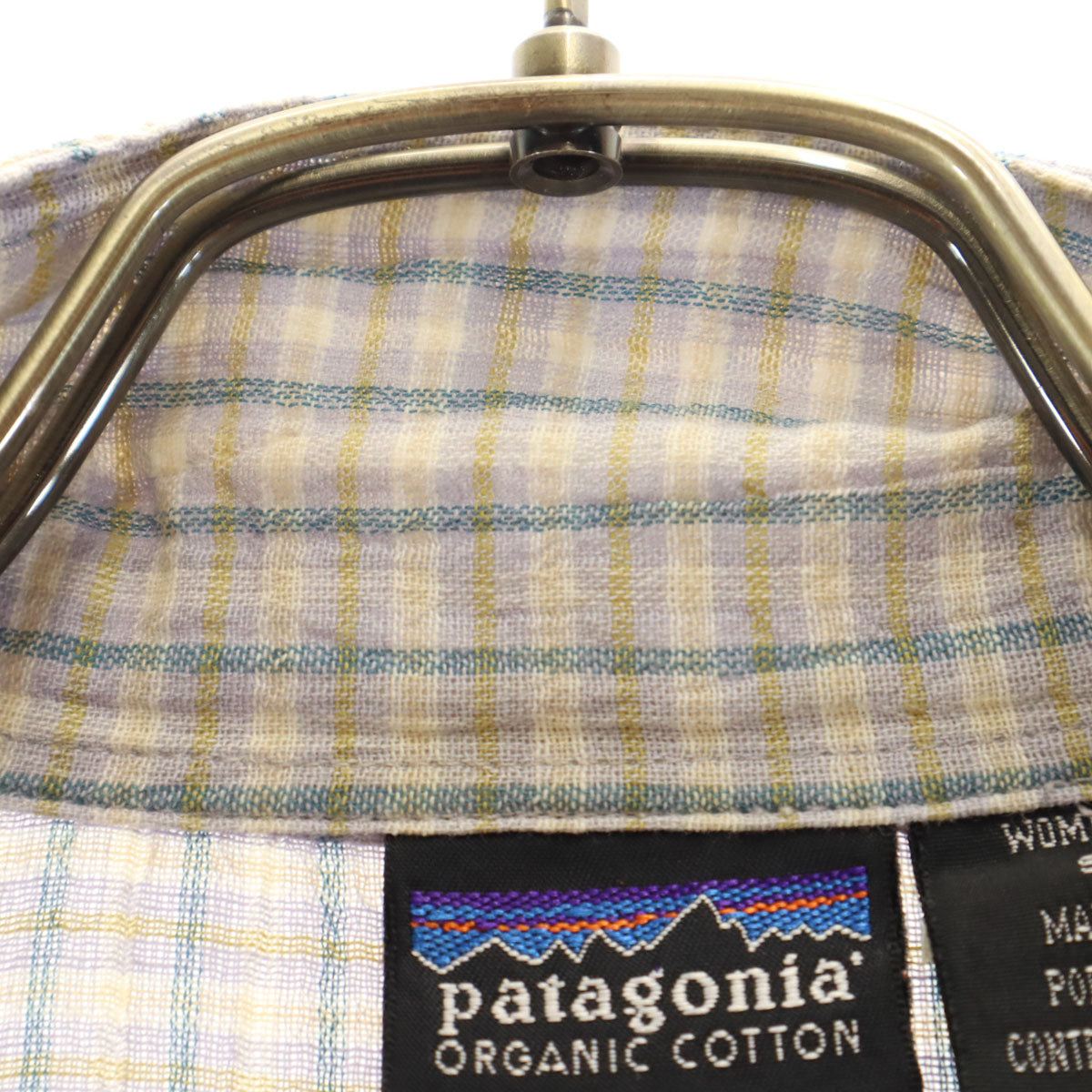 patagonia パタゴニア チェック 半袖 オープンカラー シャツ S ブルー系 RN51884 アウトドア レディース