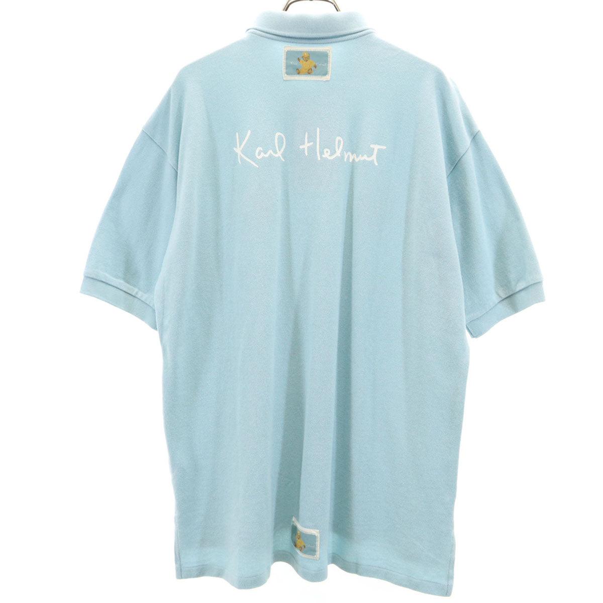 Karl Helmut カールヘルム 半袖 ポロシャツ L ブルー系 鹿の子 メンズ