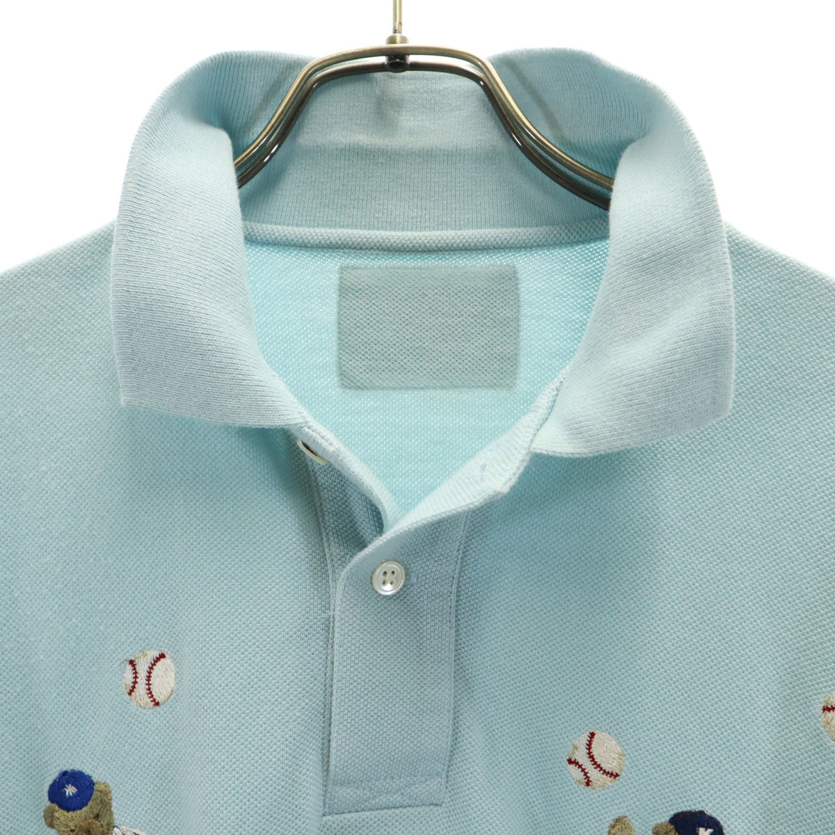 Karl Helmut カールヘルム 半袖 ポロシャツ L ブルー系 鹿の子 メンズ