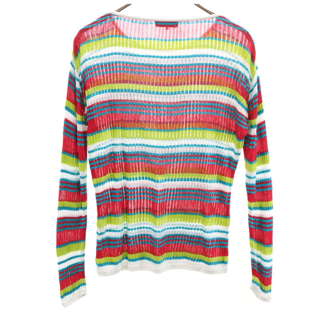 Christian Dior クリスチャンディオール オールド マルチカラー 長袖 ボーダー ニット L レディース