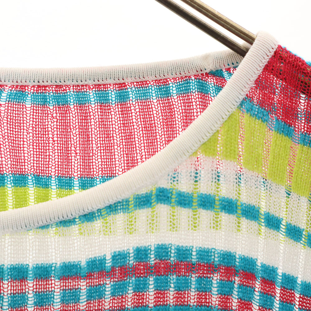 Christian Dior クリスチャンディオール オールド マルチカラー 長袖 ボーダー ニット L レディース