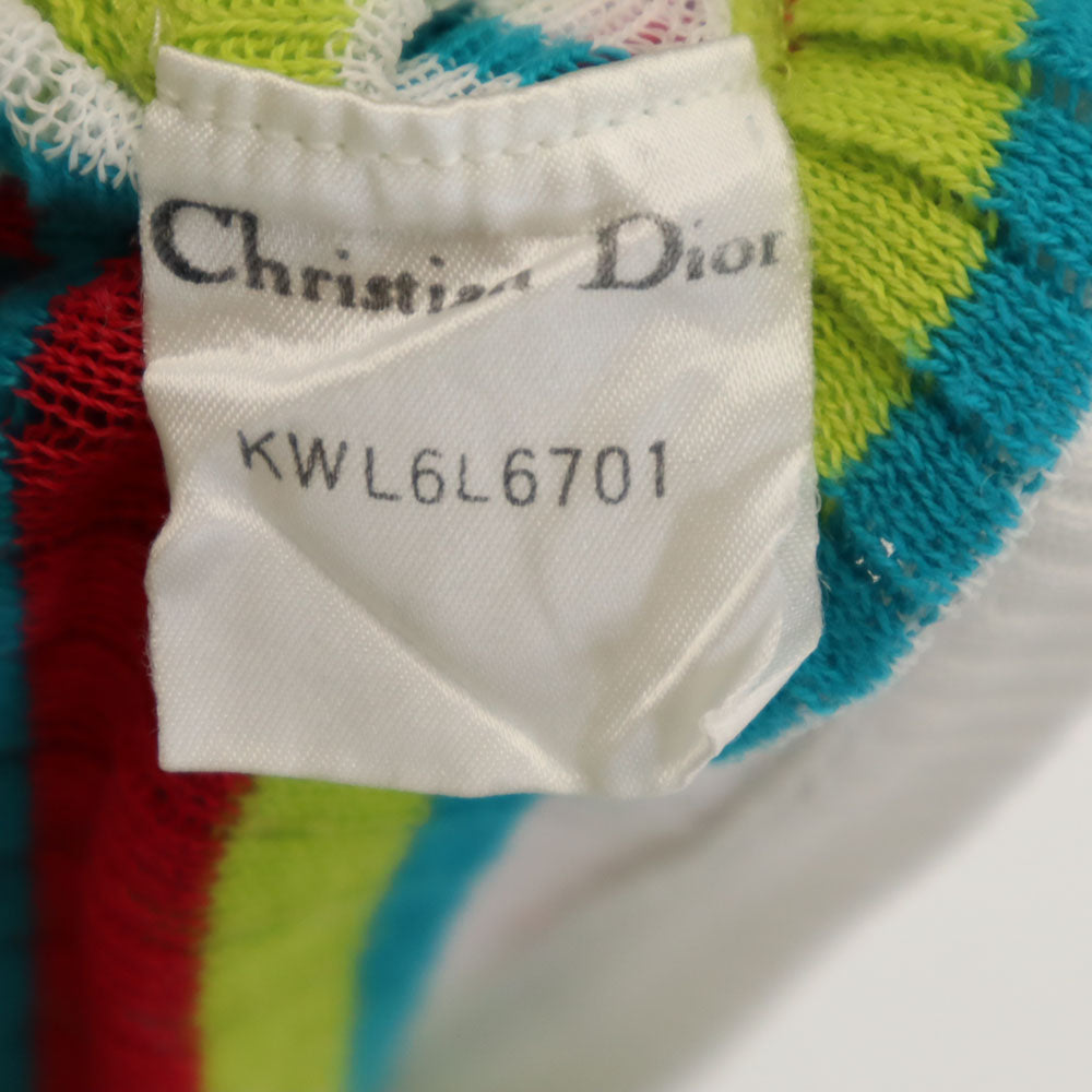 Christian Dior クリスチャンディオール オールド マルチカラー 長袖 ボーダー ニット L レディース