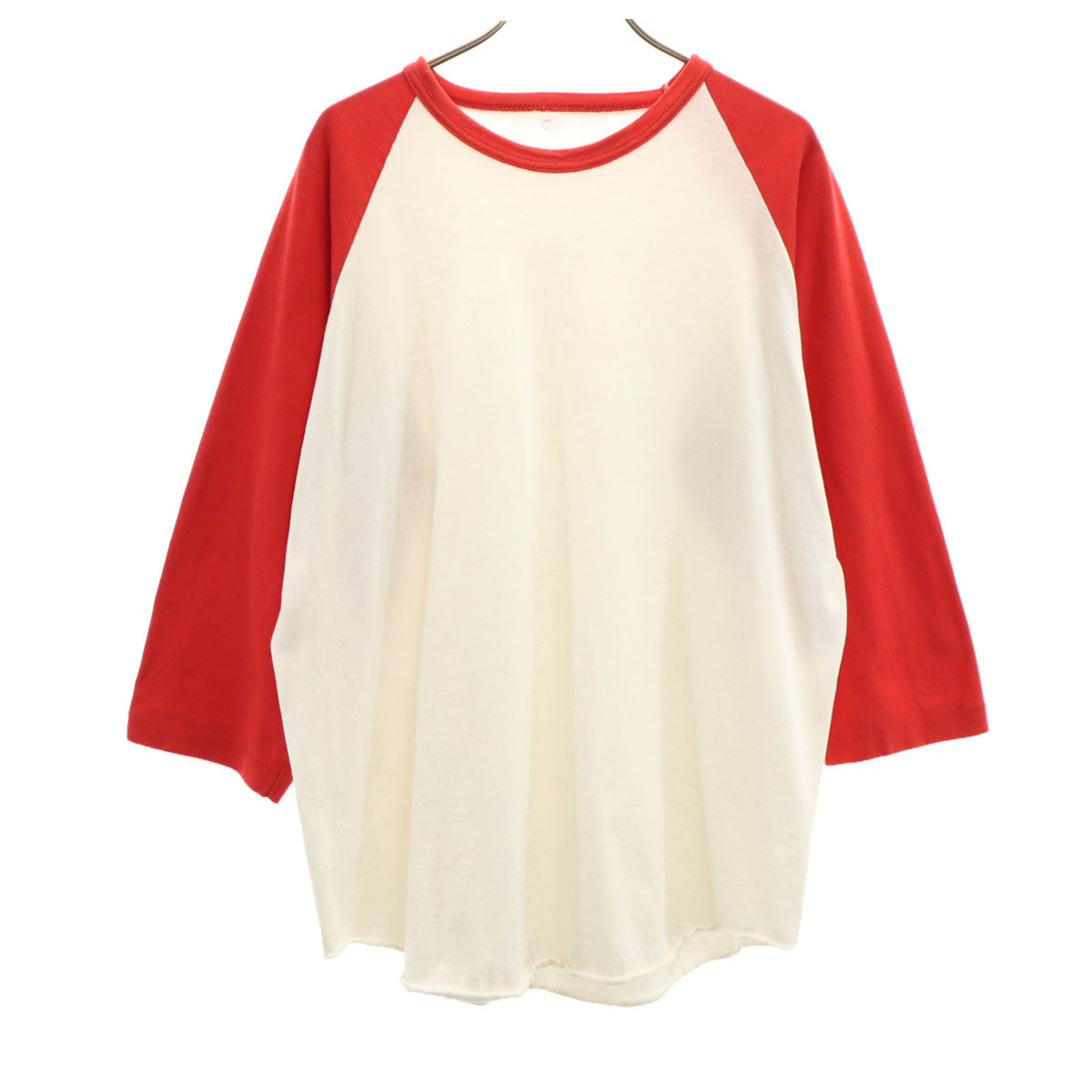 80s 90s オールド 7分袖 ラグランスリーブ Tシャツ ホワイト系 メンズ