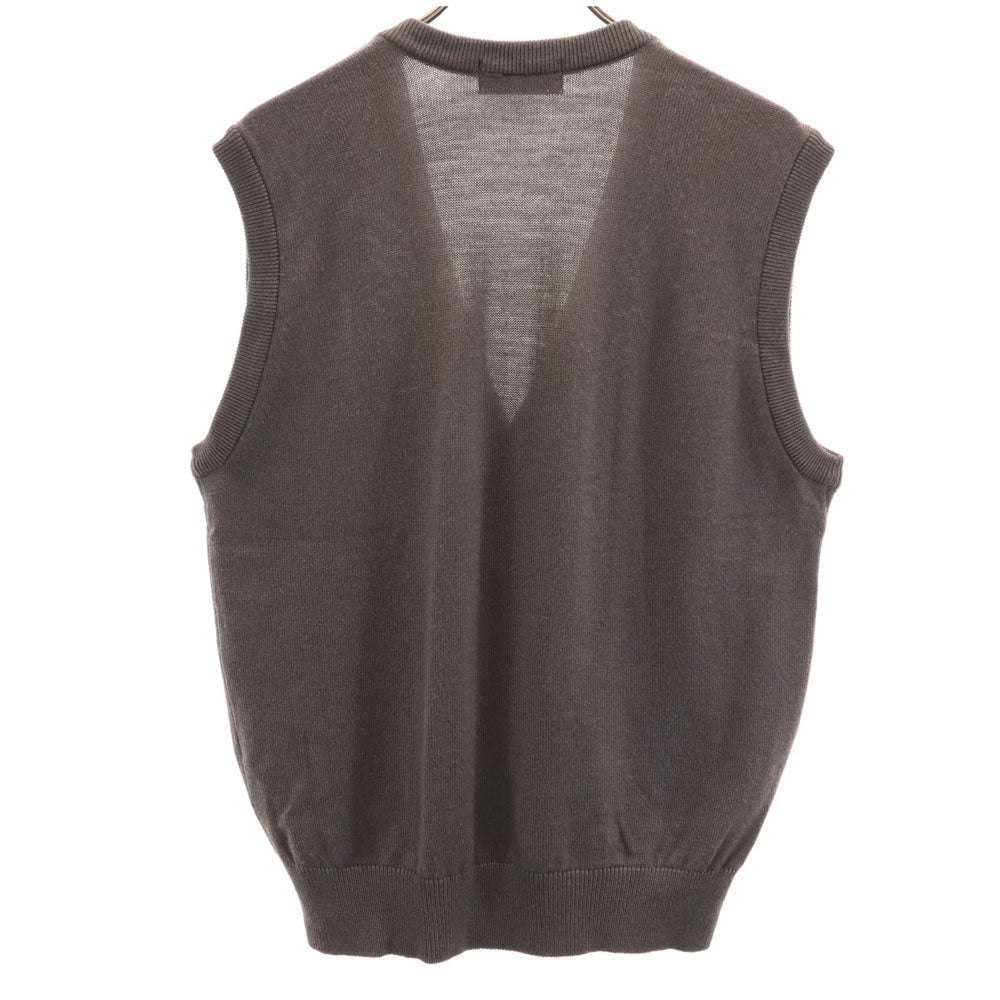 YVES SAINT LAURENT イヴサンローラン 90s ウールブレンド オールド 長袖 ニットベスト L グレー メンズ