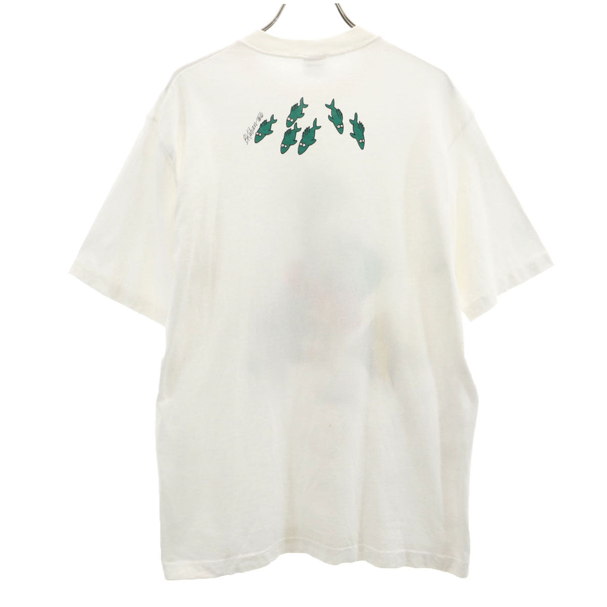 Crazy Shirt クレイジーシャツ 90s USA製 オールド クリバンキャット プリント 半袖 Tシャツ M オフホワイト メンズ