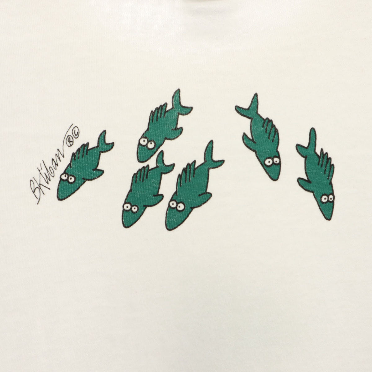 Crazy Shirt クレイジーシャツ 90s USA製 オールド クリバンキャット プリント 半袖 Tシャツ M オフホワイト メンズ