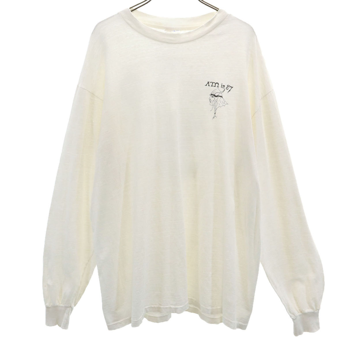 Hanes ヘインズ 80s BEEFY-T USA製 オールド 長袖 Tシャツ XL ホワイト系 ロンT メンズ