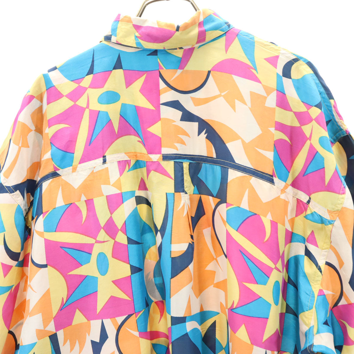 DON'T STOP 90s シルク オールド 総柄 半袖 シャツ L マルチ メンズ