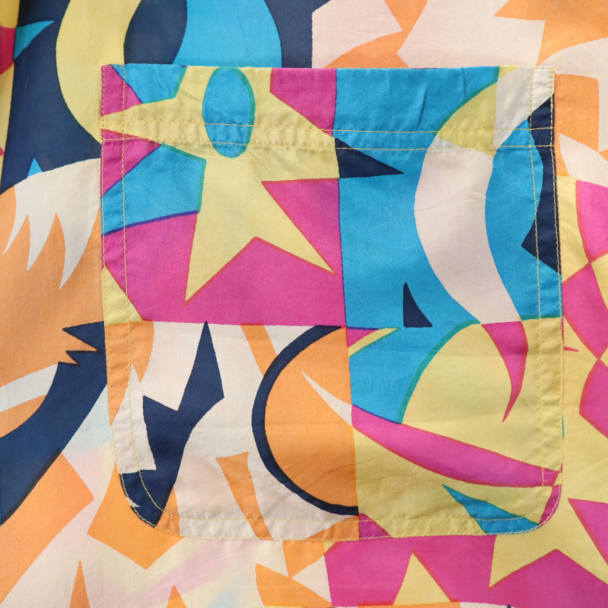 DON'T STOP 90s シルク オールド 総柄 半袖 シャツ L マルチ メンズ