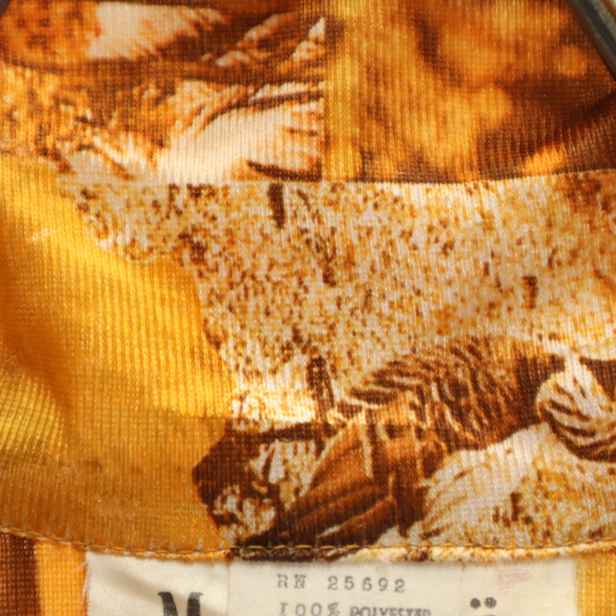 80s 90s ハワイ製 オールド 風景 総柄 半袖 アロハシャツ L オレンジ 開襟 メンズ