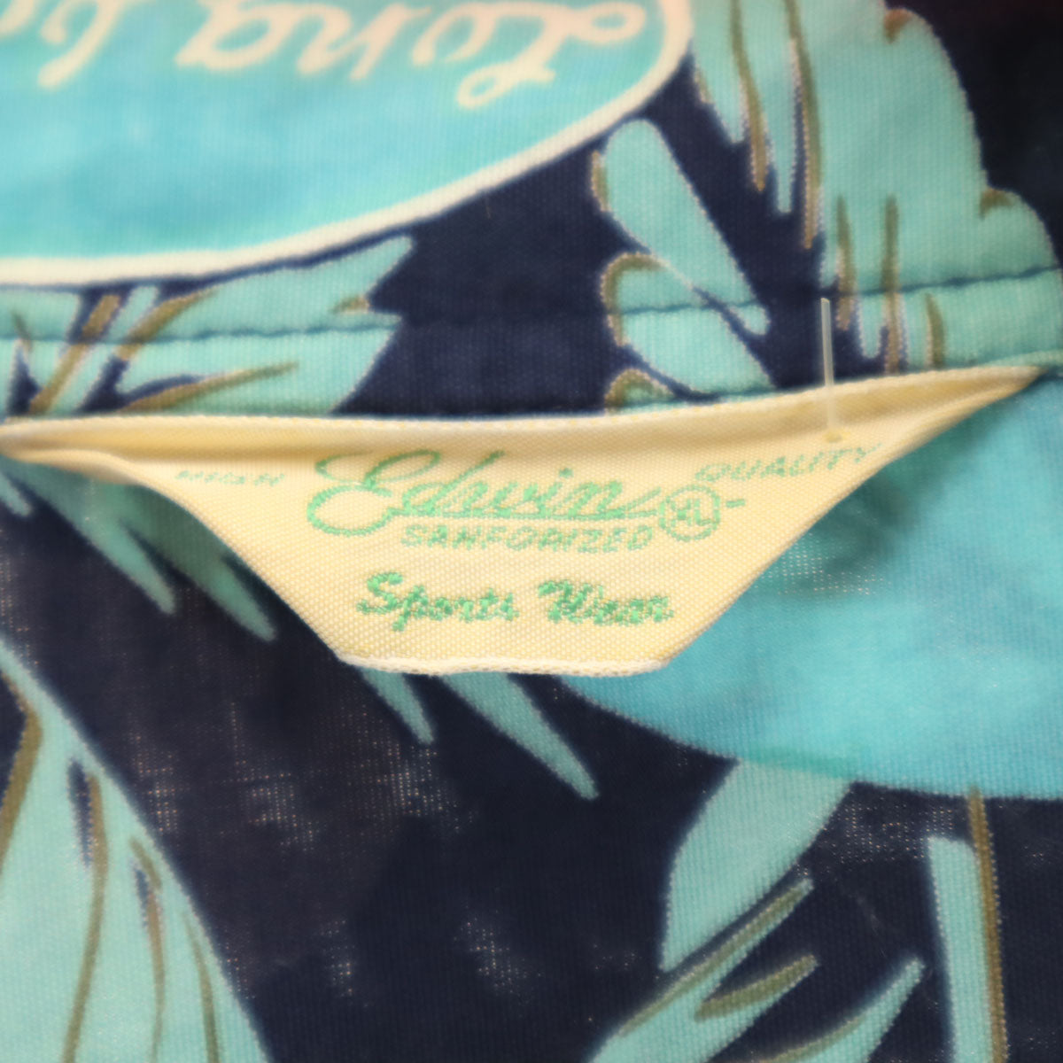 EDWIN エドウィン サーフボード柄 半袖 アロハシャツ XL ネイビー 開襟 メンズ