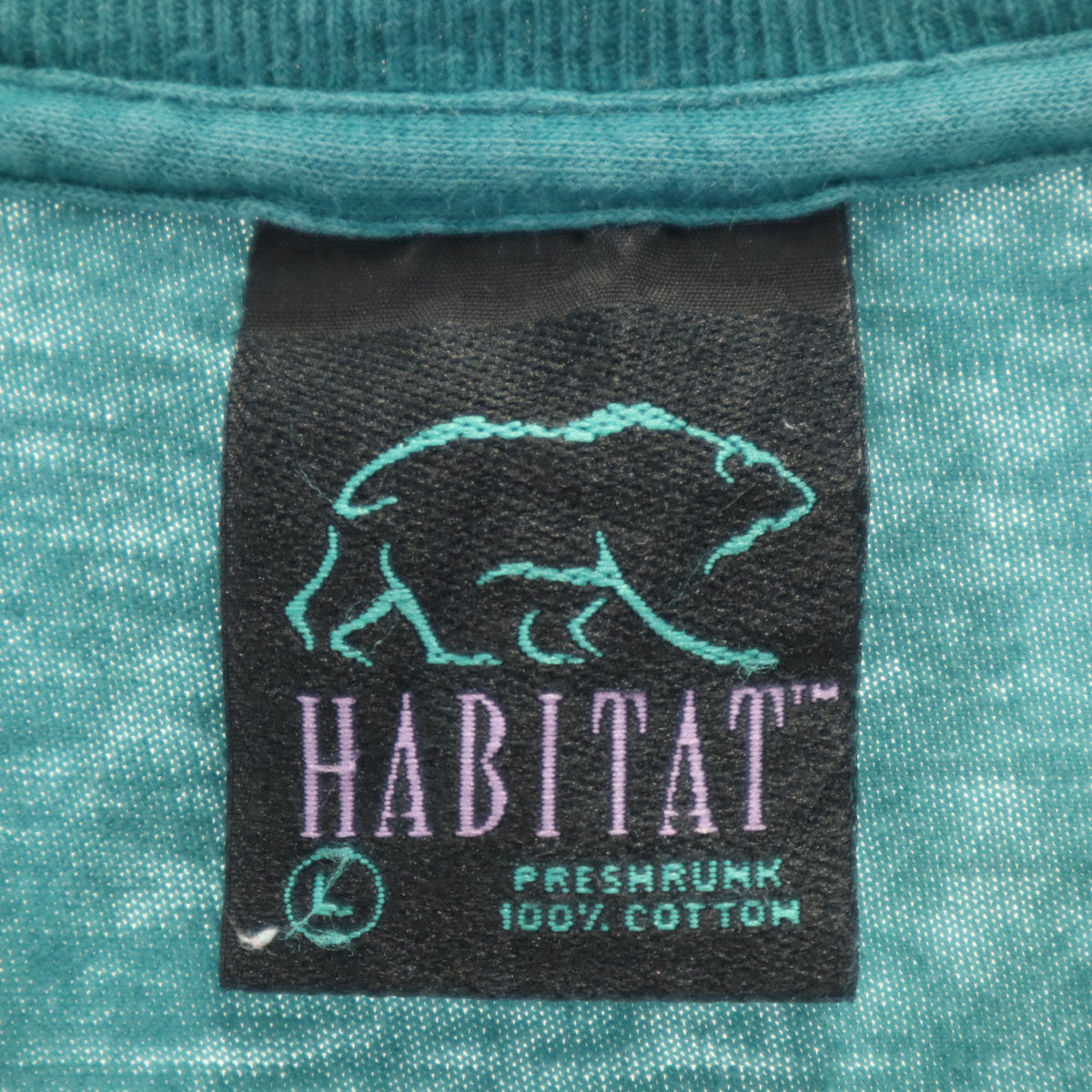 HABITAT ハビタット 90s USA製 オールド マナティ 半袖 Tシャツ L グリーン系 メンズ