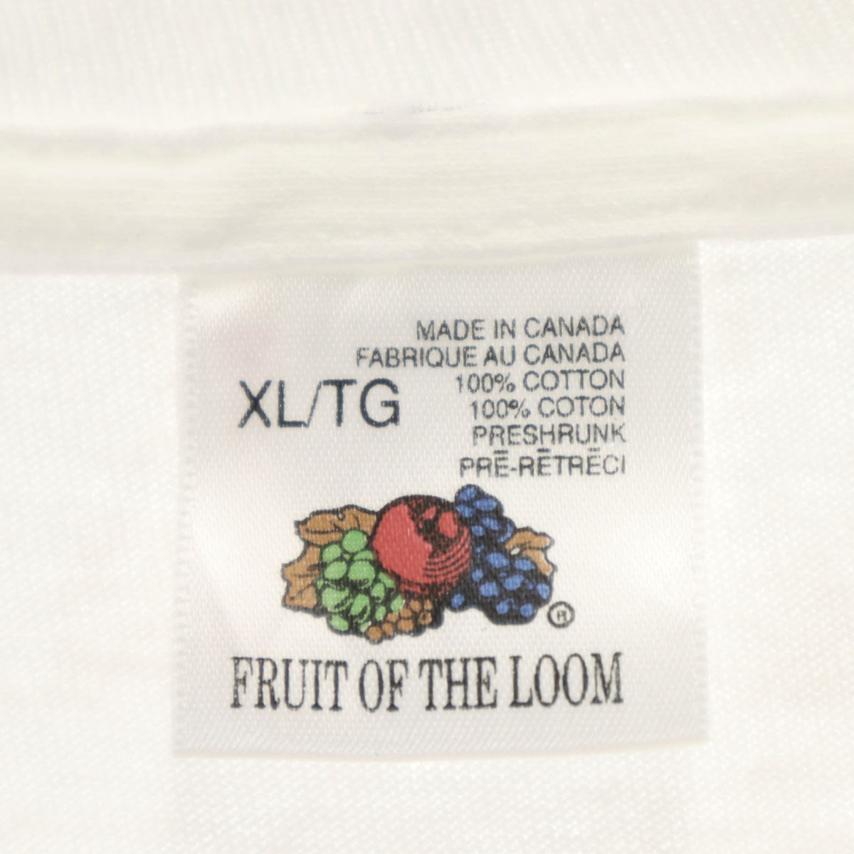 FRUIT OF THE LOOM フルーツオブザルーム 90s カナダ製 オールド 花プリント 半袖 Tシャツ XL ホワイト シングルステッチ メンズ
