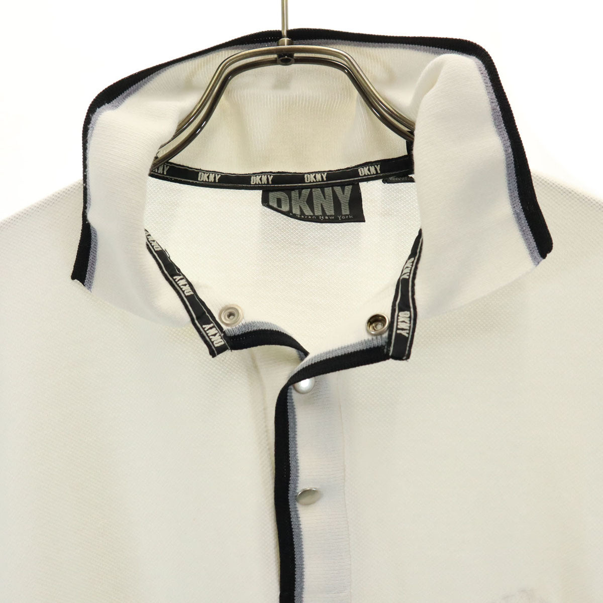 DKNY DONNA KARAN NEW YORK ダナキャランニューヨーク 半袖 ポロシャツ M ホワイト メンズ