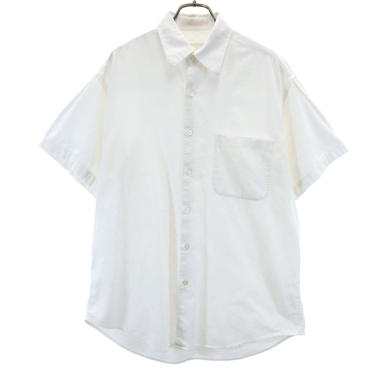 PERRY ELLIS ペリーエリス 半袖 コーデュロイシャツ S ホワイト メンズ