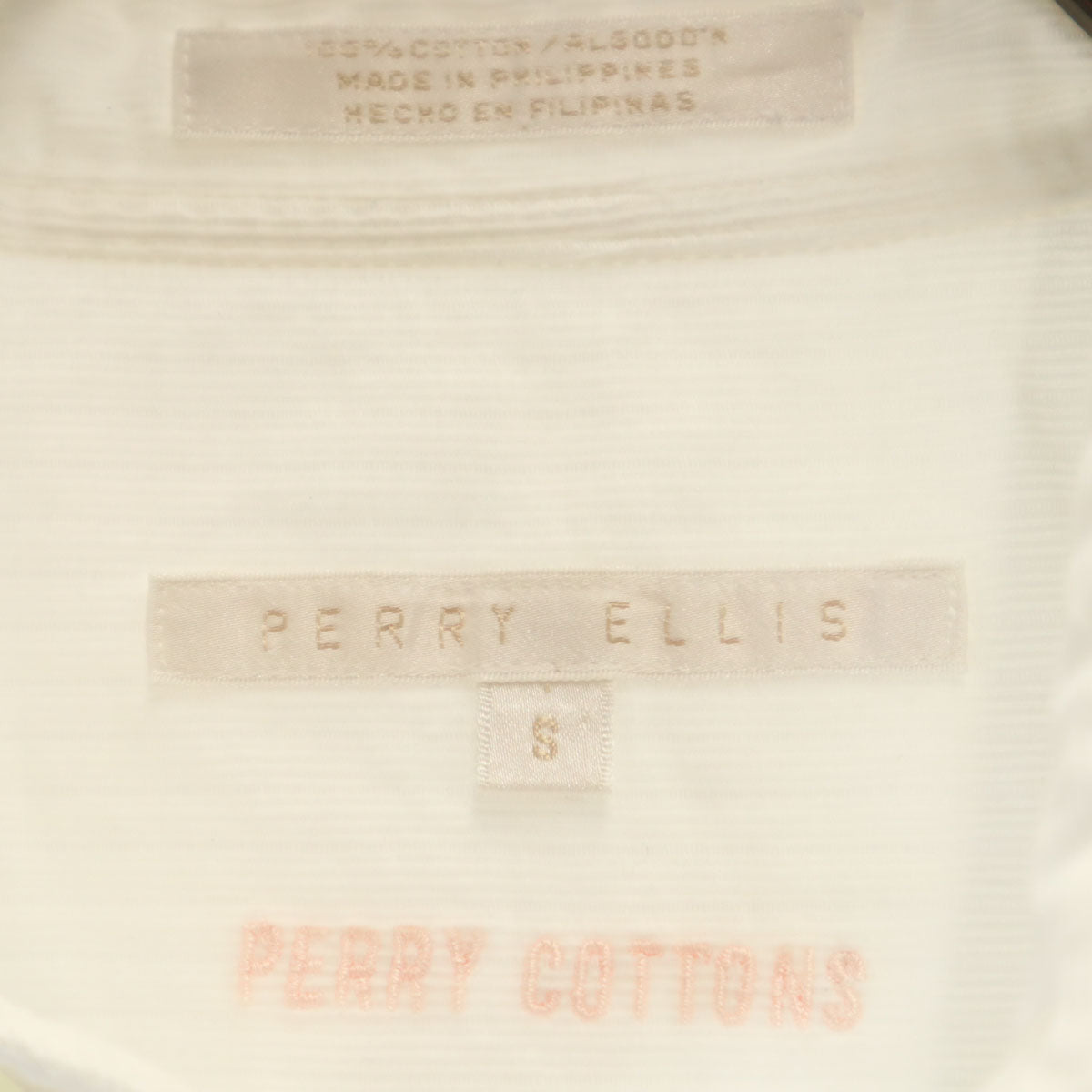 PERRY ELLIS ペリーエリス 半袖 コーデュロイシャツ S ホワイト メンズ