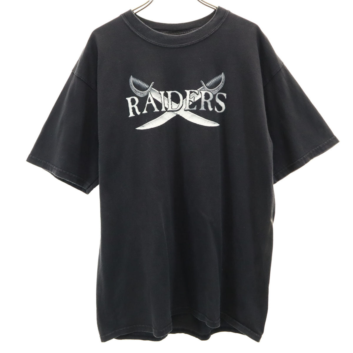 GILDAN ギルダン バックプリント RAIDERS 半袖 Tシャツ L ブラック メンズ