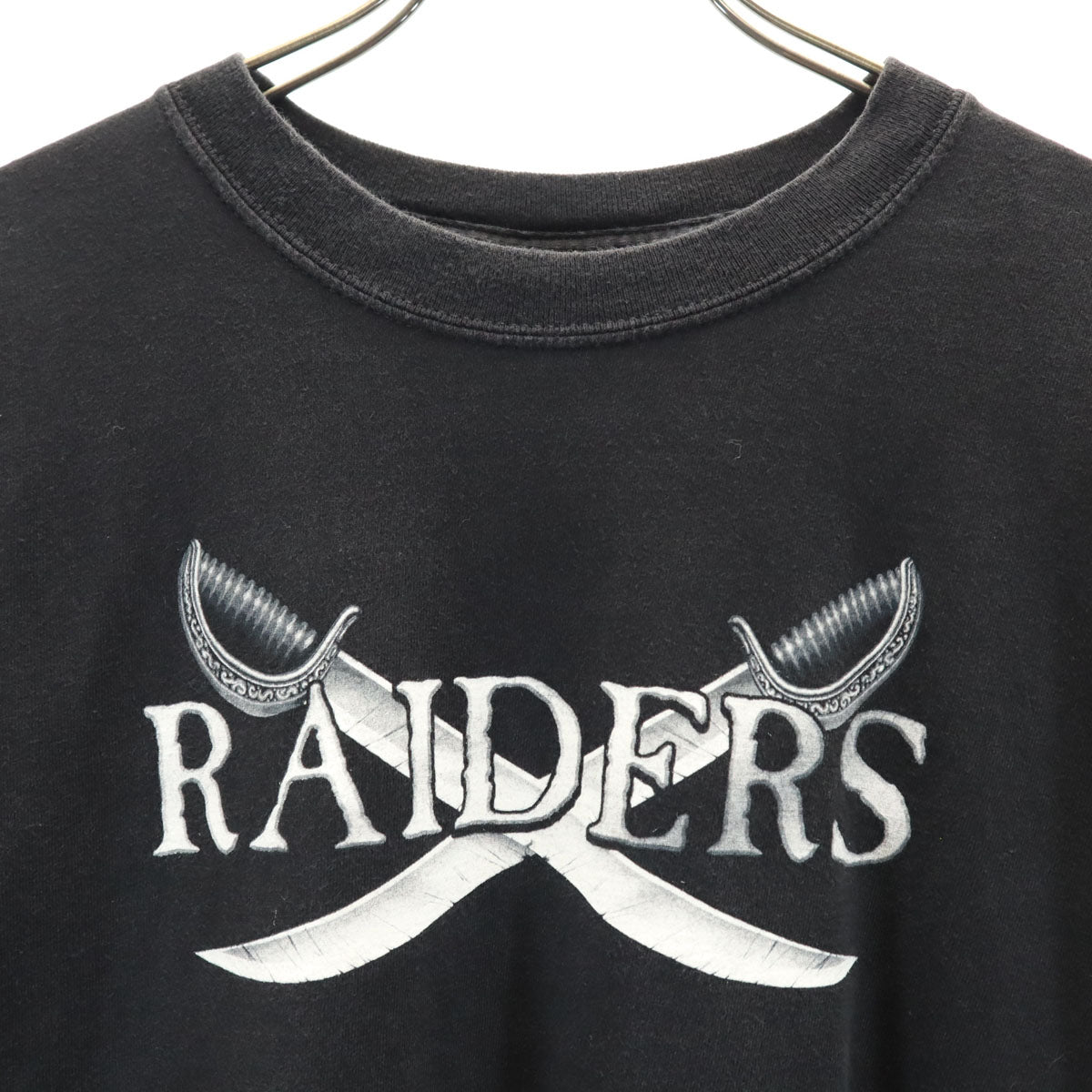 GILDAN ギルダン バックプリント RAIDERS 半袖 Tシャツ L ブラック メンズ