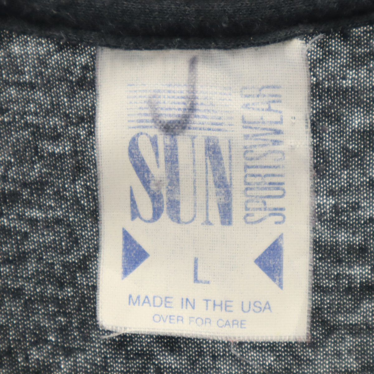 SUN SPORTSWEAR サン スポーツウェア 90s USA製 オールド STRIP TEES 半袖 Tシャツ L ブラック アニマル メンズ