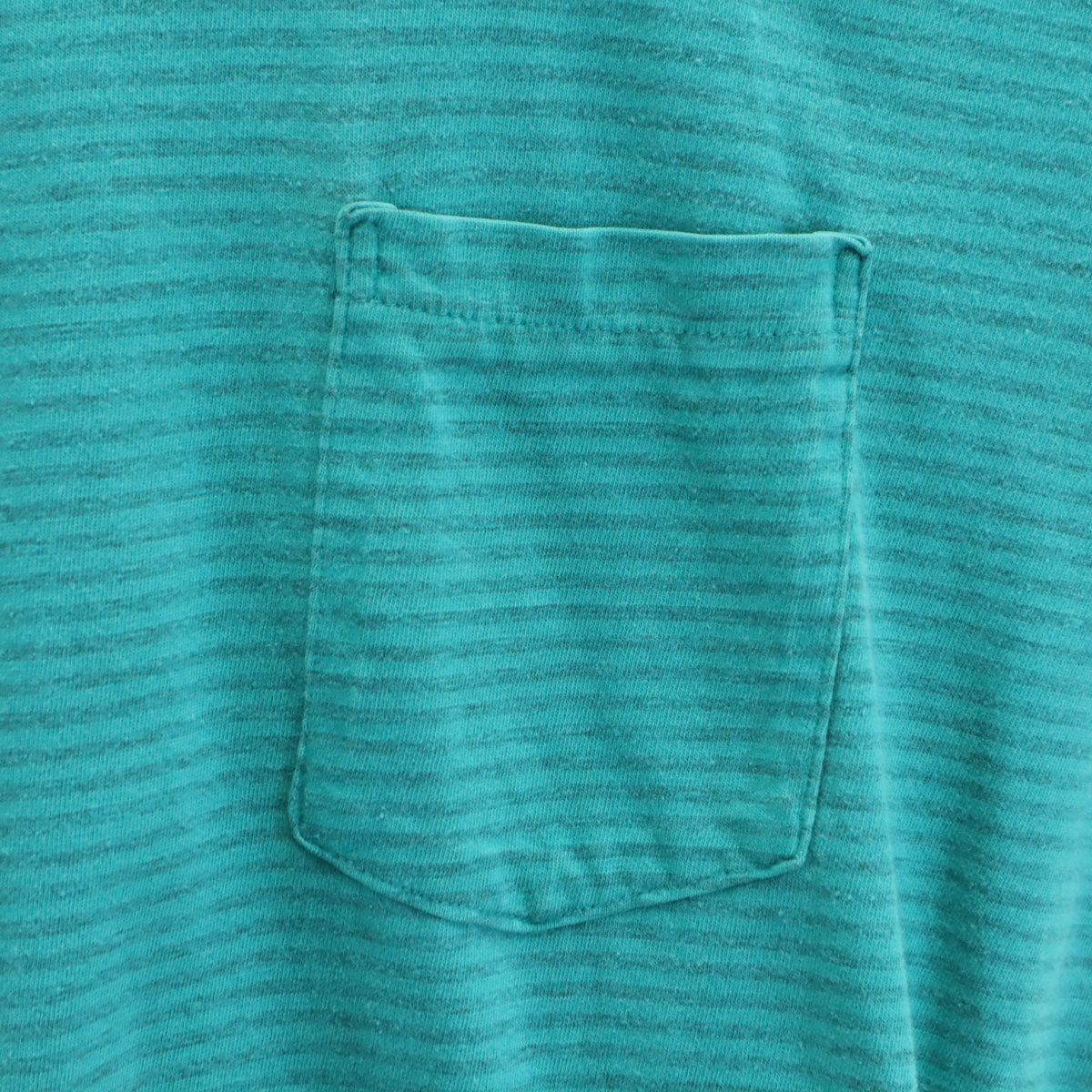 TOWNCRAFT タウンクラフト 90s USA製 オールド ボーダー柄 半袖 Tシャツ XL ターコイズ ポケT シングルステッチ JCpenny メンズ