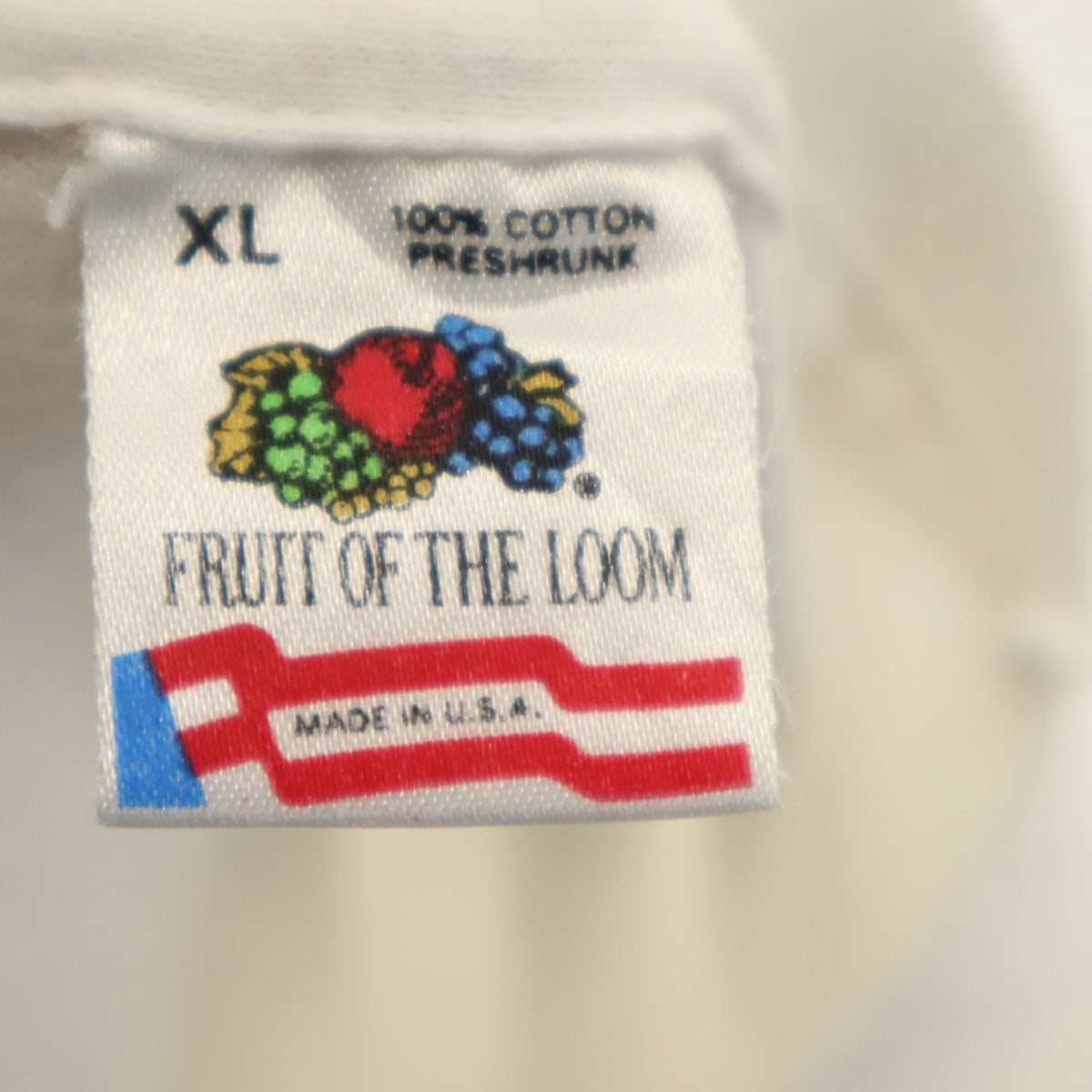 FRUIT OF THE LOOM フルーツオブザルーム 90s USA製 オールド トナカイ プリント 半袖 Tシャツ XL ホワイト シングルステッチ メンズ