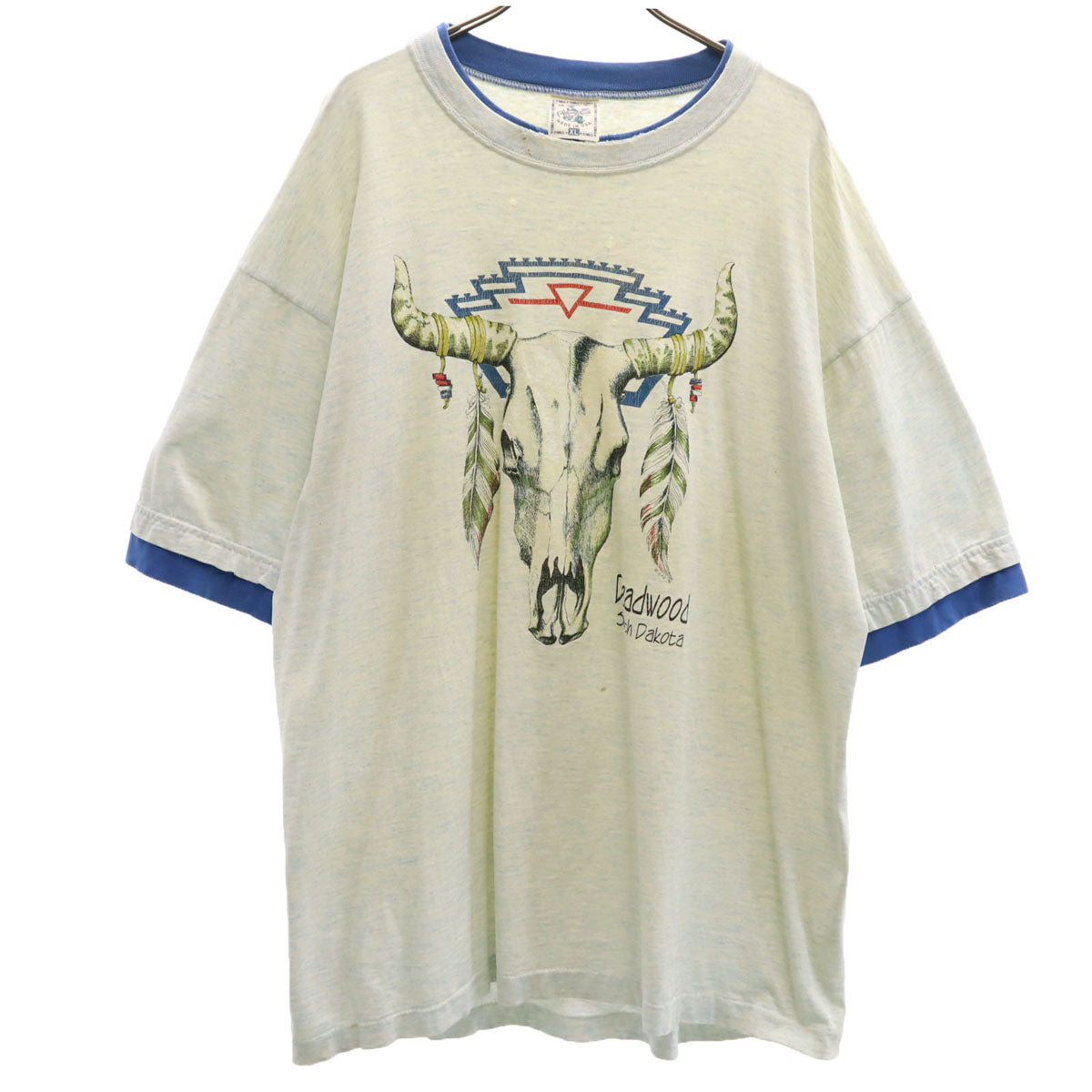 ALORE アローレ 90s USA製 オールド 5分袖 Tシャツ XL アイボリー メンズ