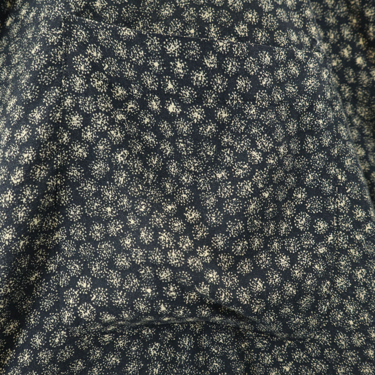 PERRY ELLIS ペリーエリス 総柄 半袖 オープンカラーシャツ XL 濃紺系 メンズ