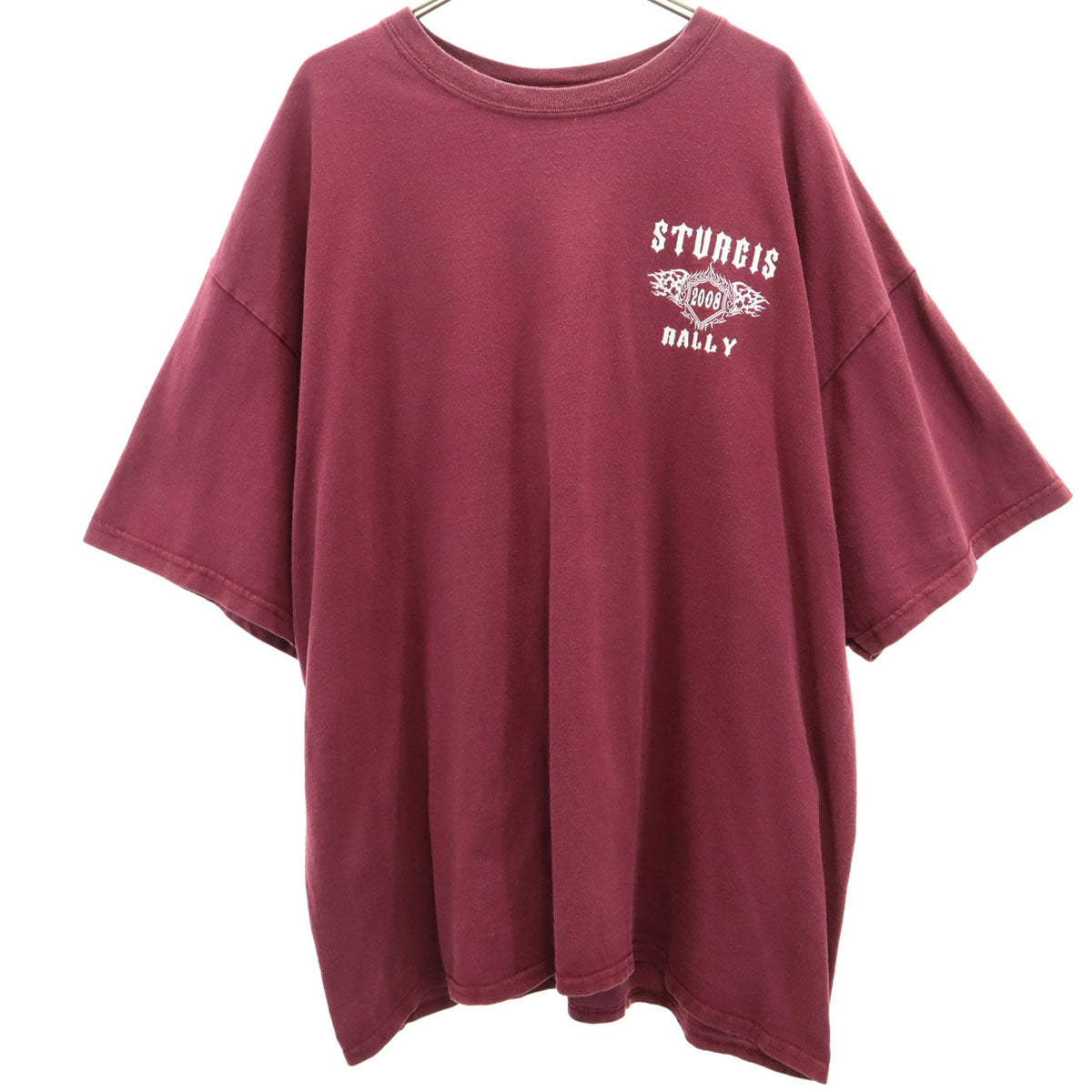 GILDAN ギルダン バックプリント STURGIS 半袖 Tシャツ 2XL ボルドー バイク ビッグサイズ メンズ