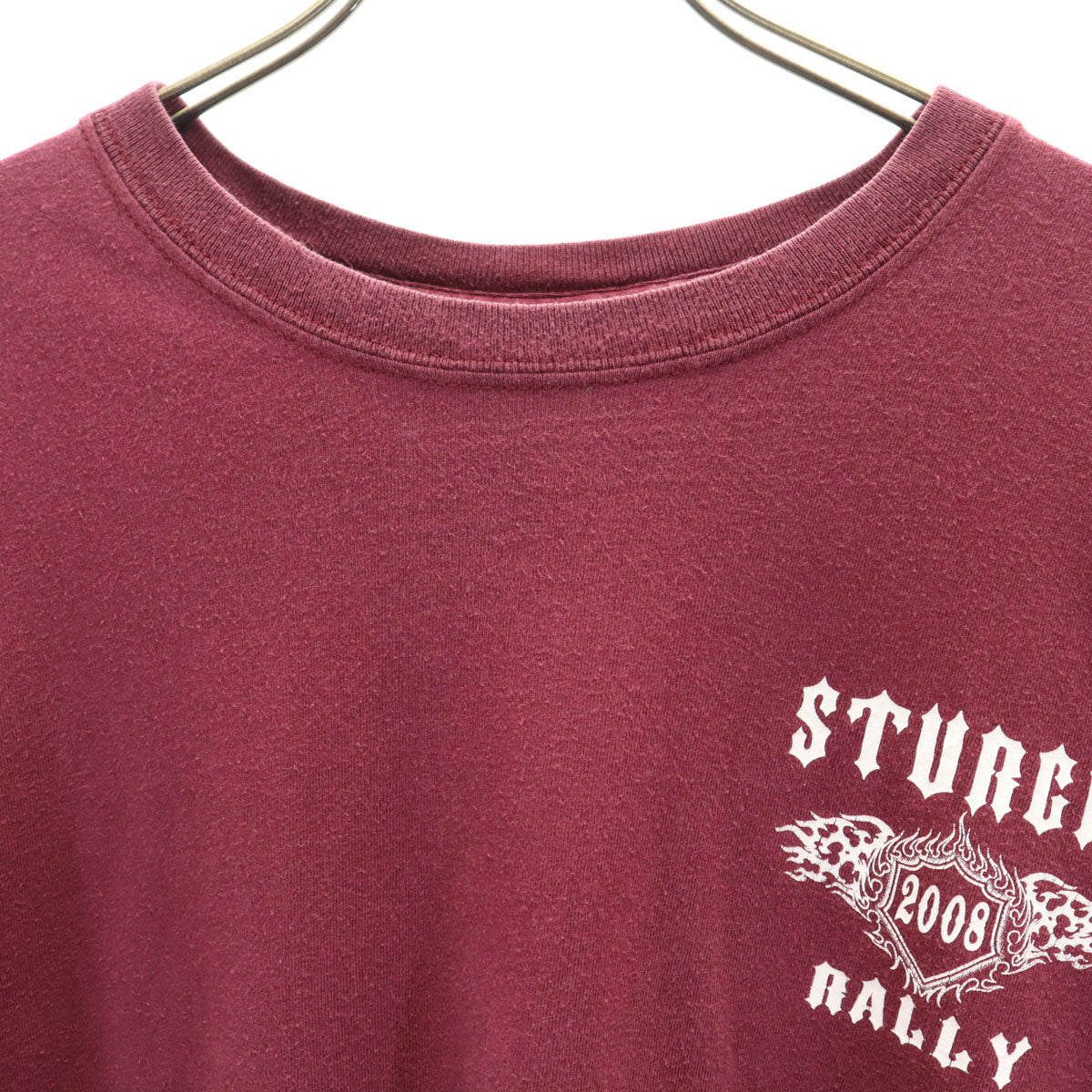 GILDAN ギルダン バックプリント STURGIS 半袖 Tシャツ 2XL ボルドー バイク ビッグサイズ メンズ