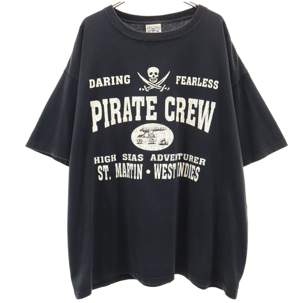 HIGH WIND USA製 PIRATE CREW 半袖 Tシャツ XXL ブラック メンズ