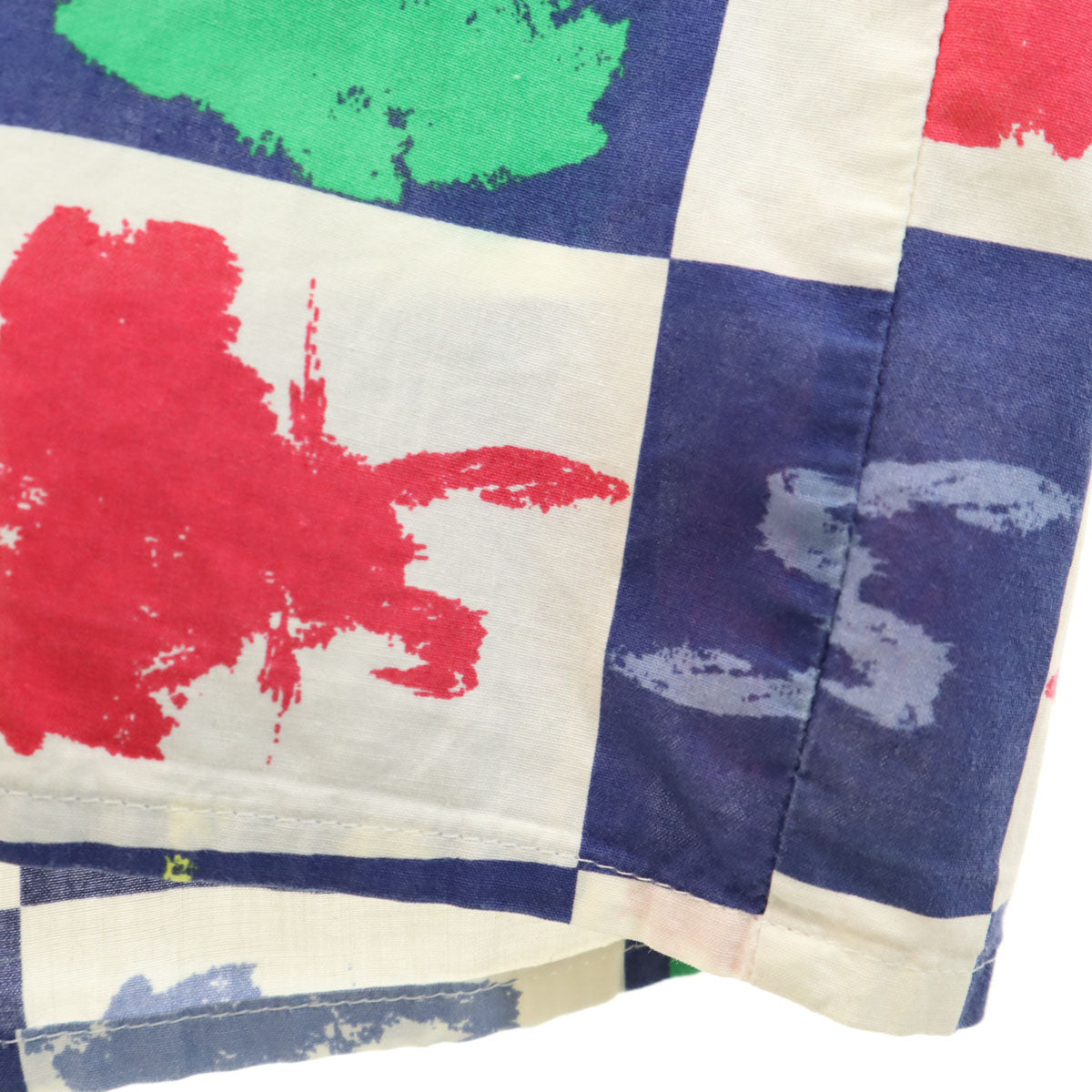 JOCKEY ジョッキー ブロックチェック 半袖 オープンカラーシャツ 52 ホワイト ビッグサイズ メンズ