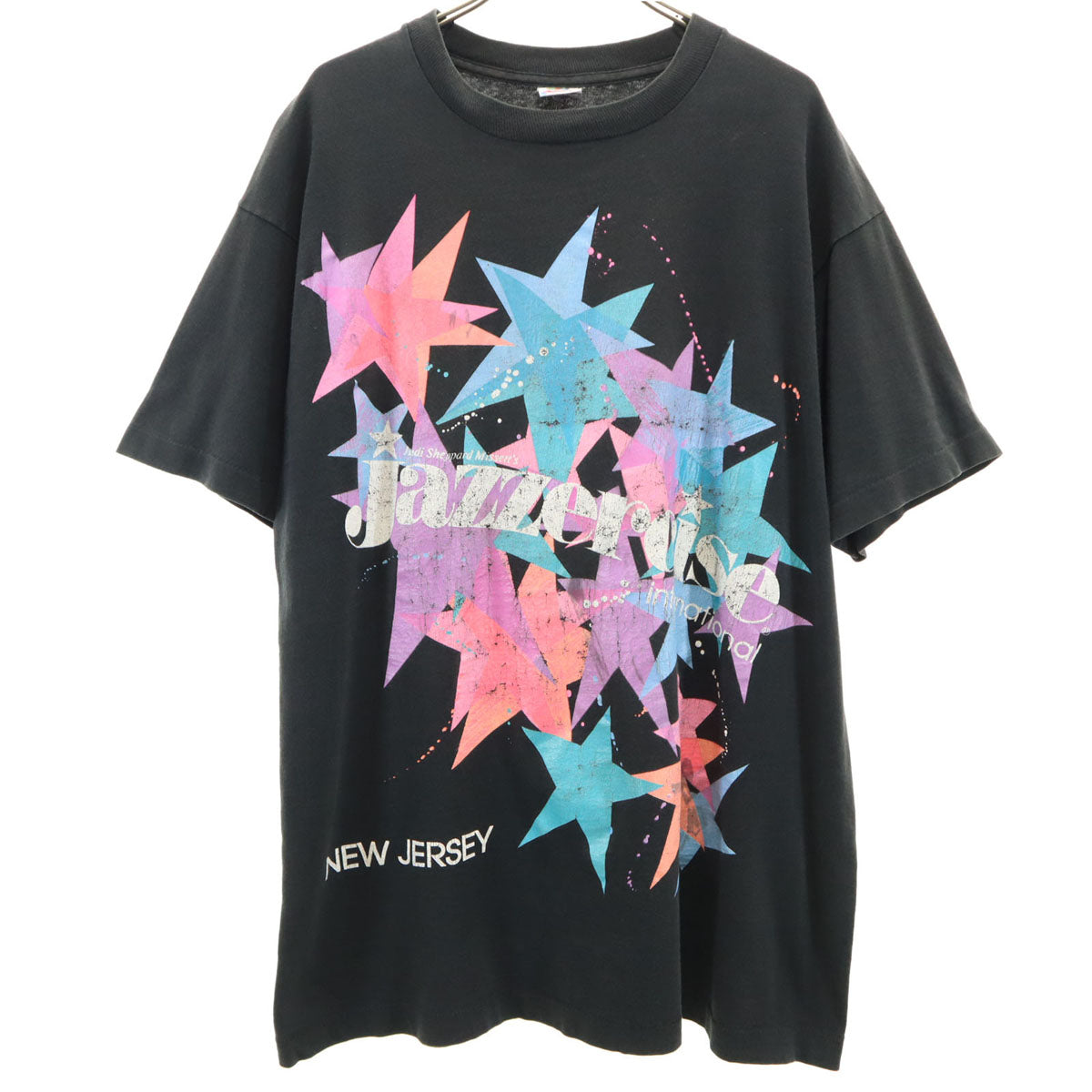 FRUIT OF THE LOOM フルーツオブザルーム 90s USA製 オールド Jazzercise International 半袖 Tシャツ XL ブラック シングルステッチ 企業モノ メンズ