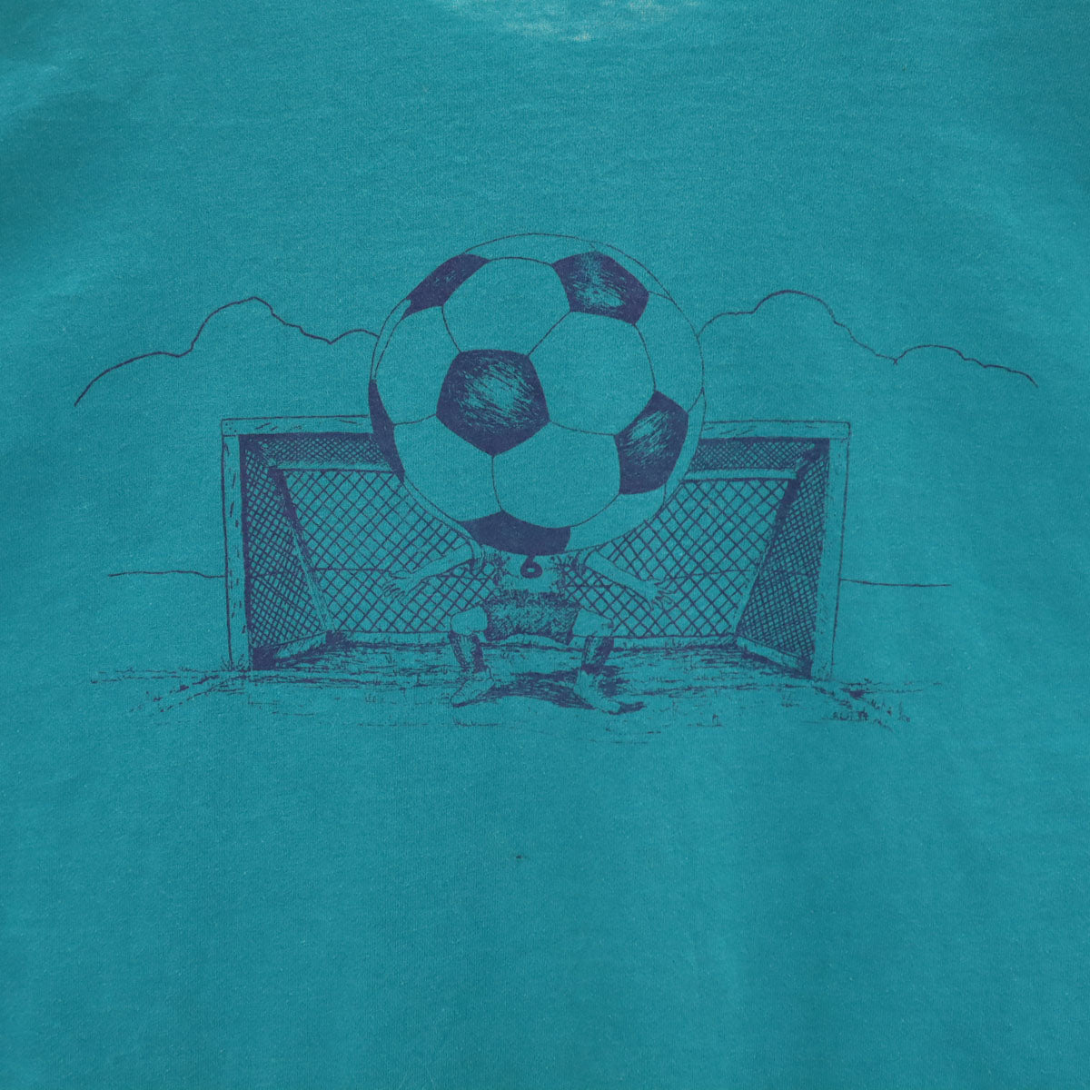 Hanes ヘインズ 90s USA製 オールド 半袖 Tシャツ L ブルー系 ヘビーウェイト シングルステッチ メンズ