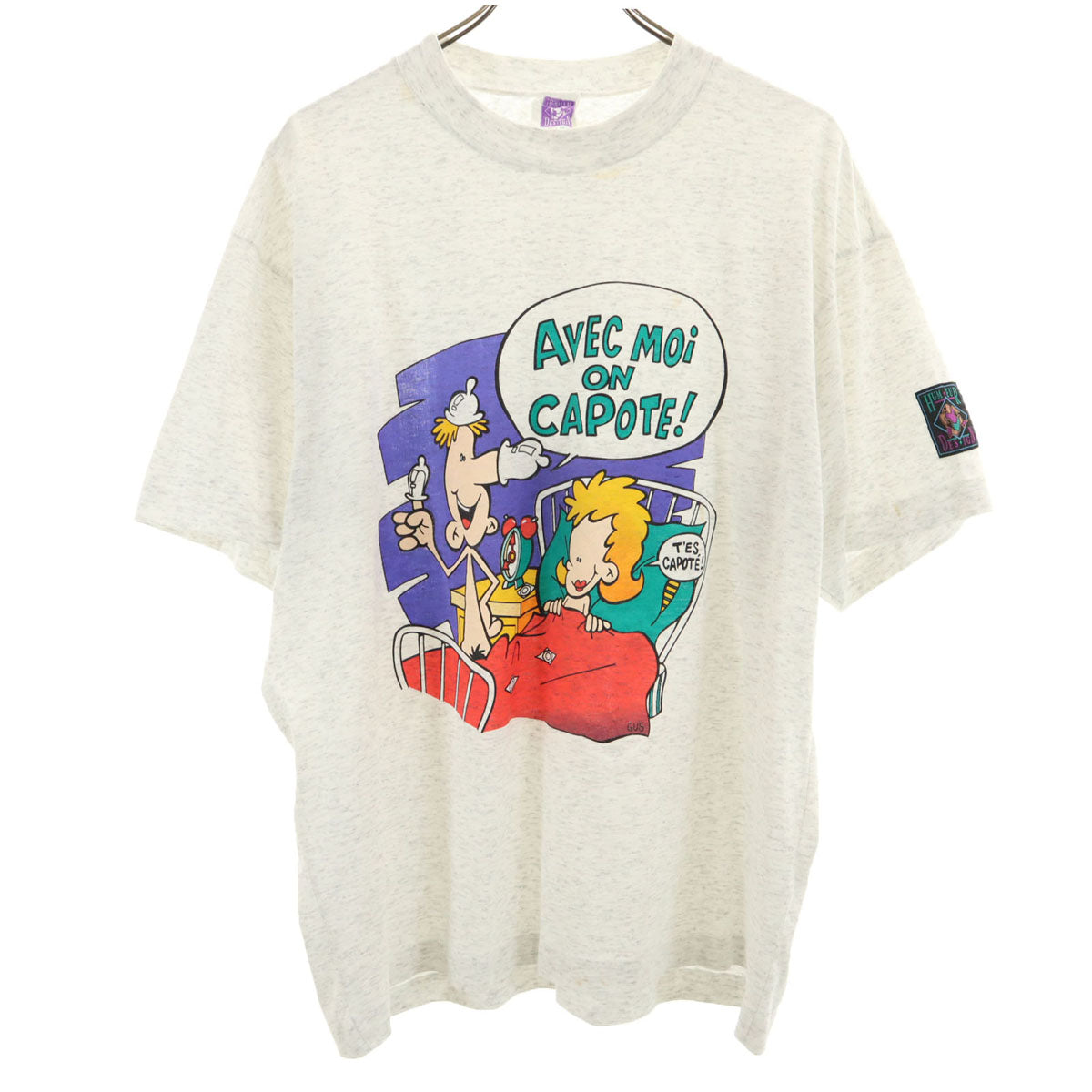 HUMEUR DESIGN 90s オールド コンドーム 半袖 Tシャツ XL グレー メンズ