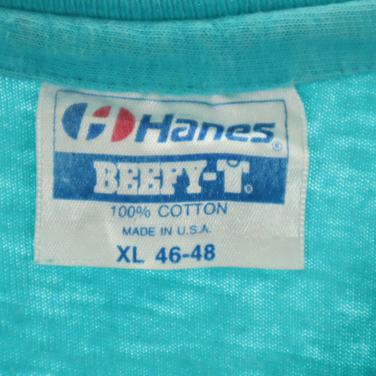 Hanes ヘインズ 90s USA製 オールド 半袖 Tシャツ XL ブルー系 BEEFY-T シングルステッチ メンズ