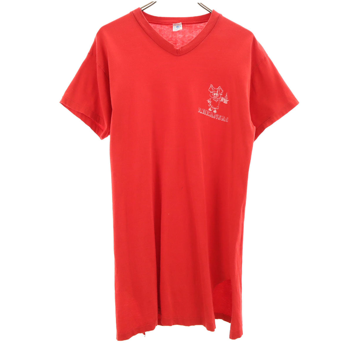 ARTEX アルテックス 80s USA製 ヴィンテージ 半袖 Vネック Tシャツ L レッド シングルステッチ メンズ