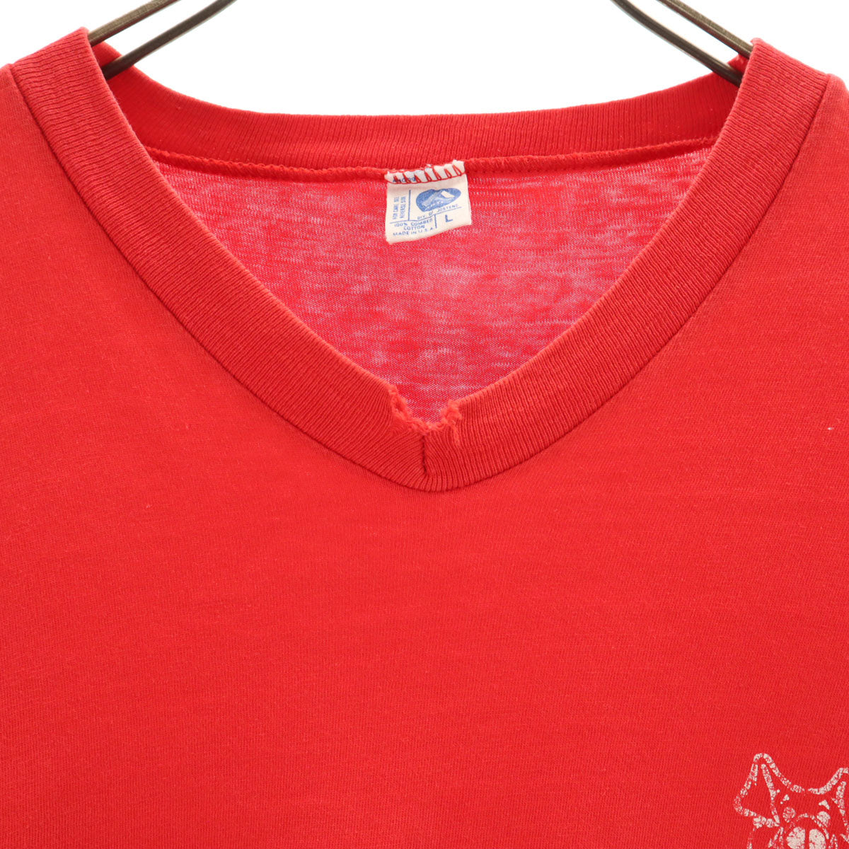ARTEX アルテックス 80s USA製 ヴィンテージ 半袖 Vネック Tシャツ L レッド シングルステッチ メンズ