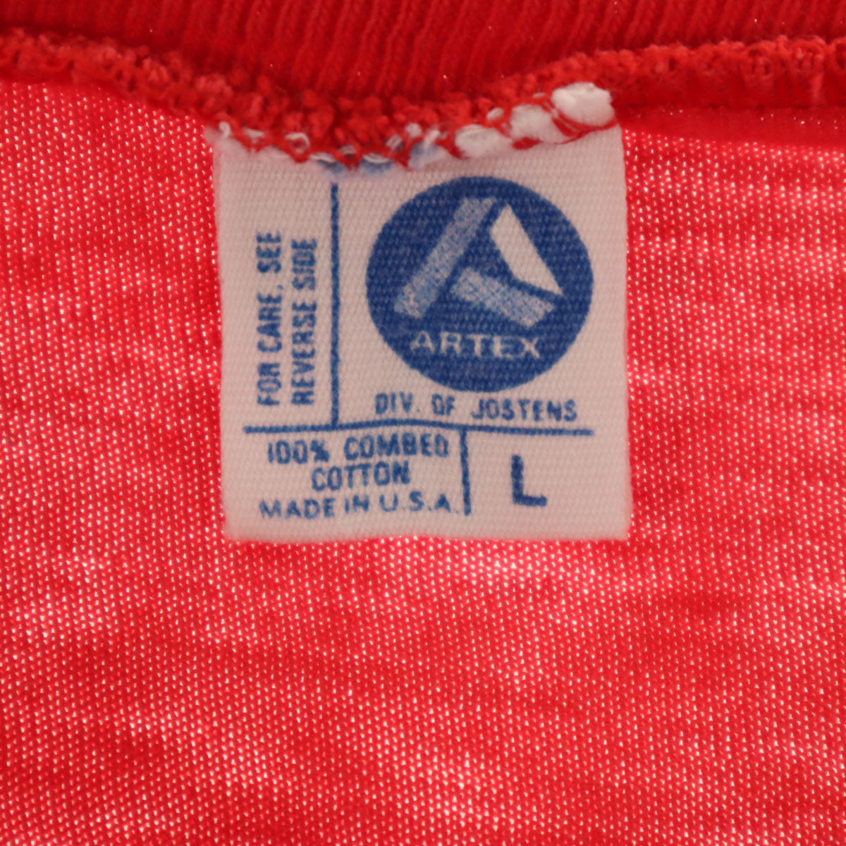 ARTEX アルテックス 80s USA製 ヴィンテージ 半袖 Vネック Tシャツ L レッド シングルステッチ メンズ