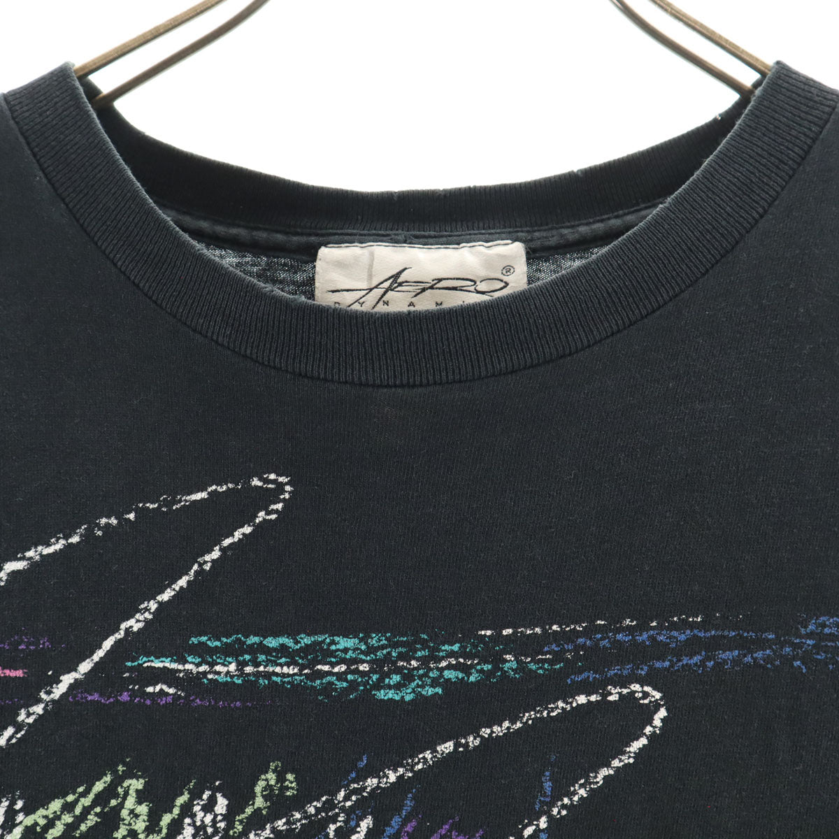 Aerodynamics エアロダイナミクス 90s USA製 オールド 半袖 Tシャツ ONE ブラック シングルステッチ レディース