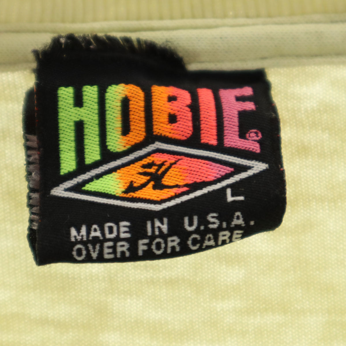HOBIE ホビー 90s USA製 オールド 半袖 Tシャツ L イエロー系 シングルステッチ メンズ