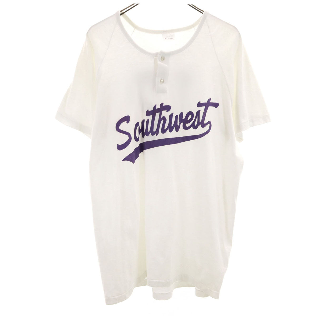 STEDMAN ステッドマン 90s USA製 オールド 半袖 ヘンリーネック カットソー XL ホワイト シングルステッチ メンズ