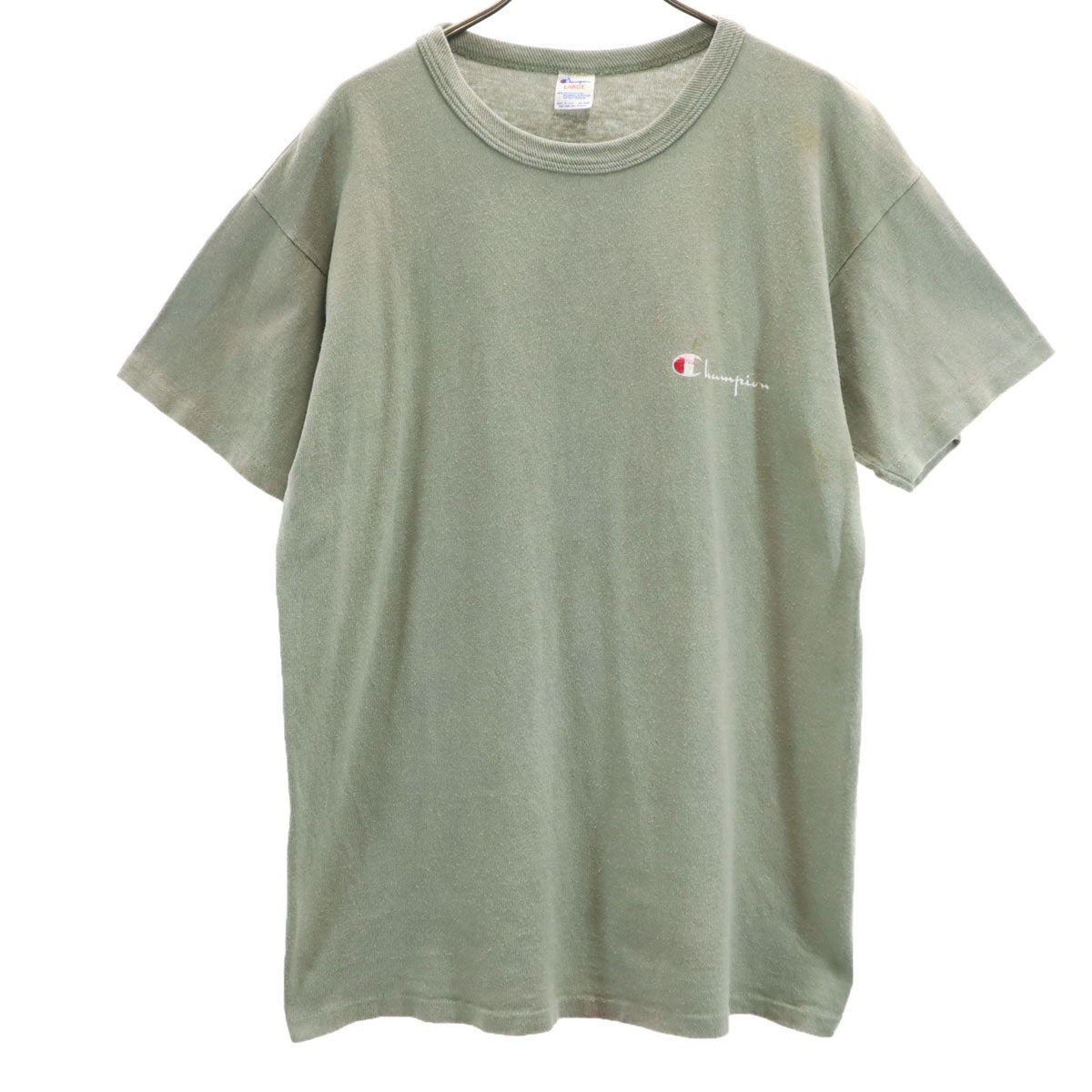 Champion チャンピオン 80s USA製 ヴィンテージ トリコタグ 半袖 Tシャツ L モスグリーン系 シングルステッチ メンズ