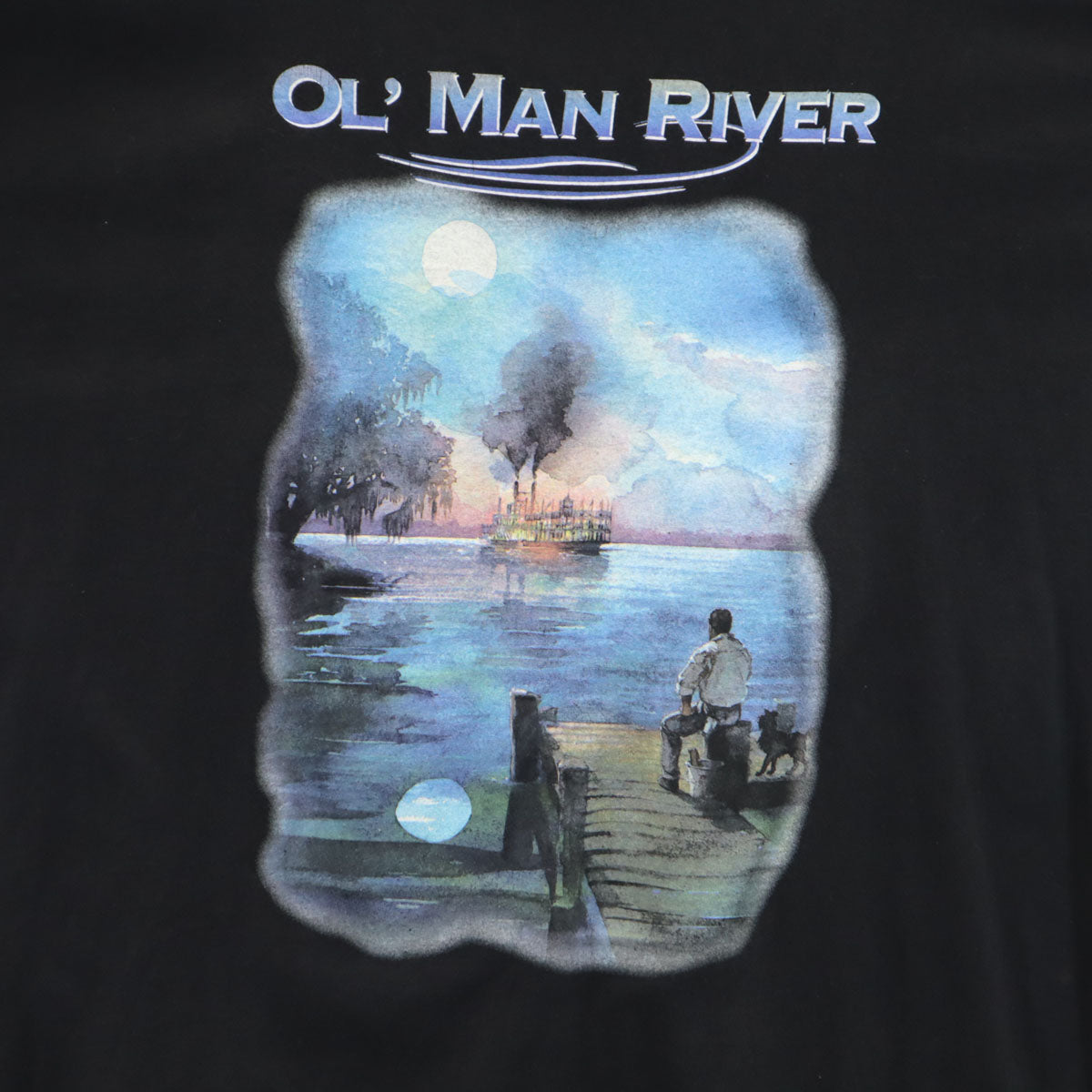 TULTEX タルテックス 90s カナダ製 オールド ミュージカル OL' MAN RIVER 半袖 Tシャツ XL ブラック ポール・ロブソン メンズ