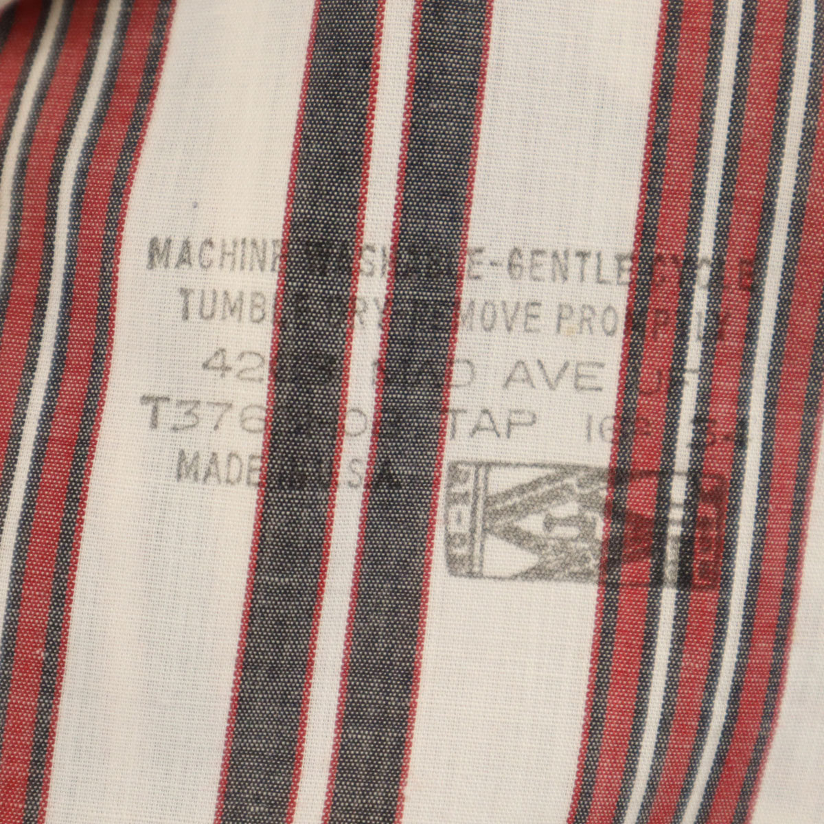 ARROW アロー 70s 80s USA製 ヴィンテージ ストライプ柄 長袖 シャツ 34 ホワイト メンズ